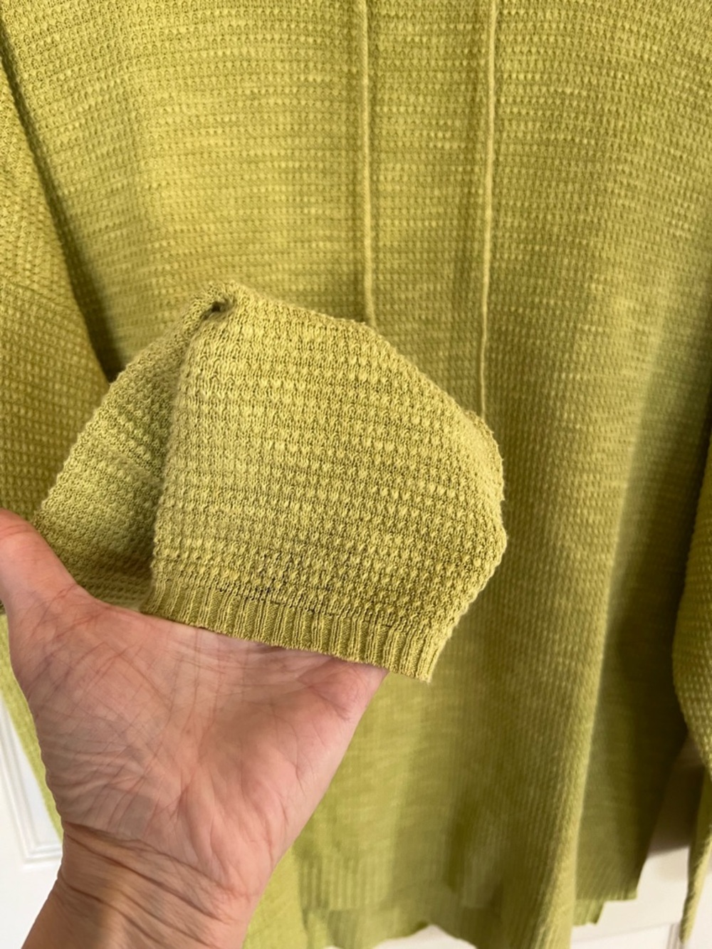 Eileen Fisher Organic Linen Cotton Textured Sweater Tunic Green Size 1X - Picture 5 of 10